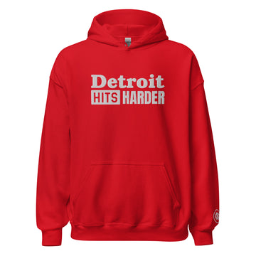 Detroit Hits Harder – Embroidered Logo Hoodie